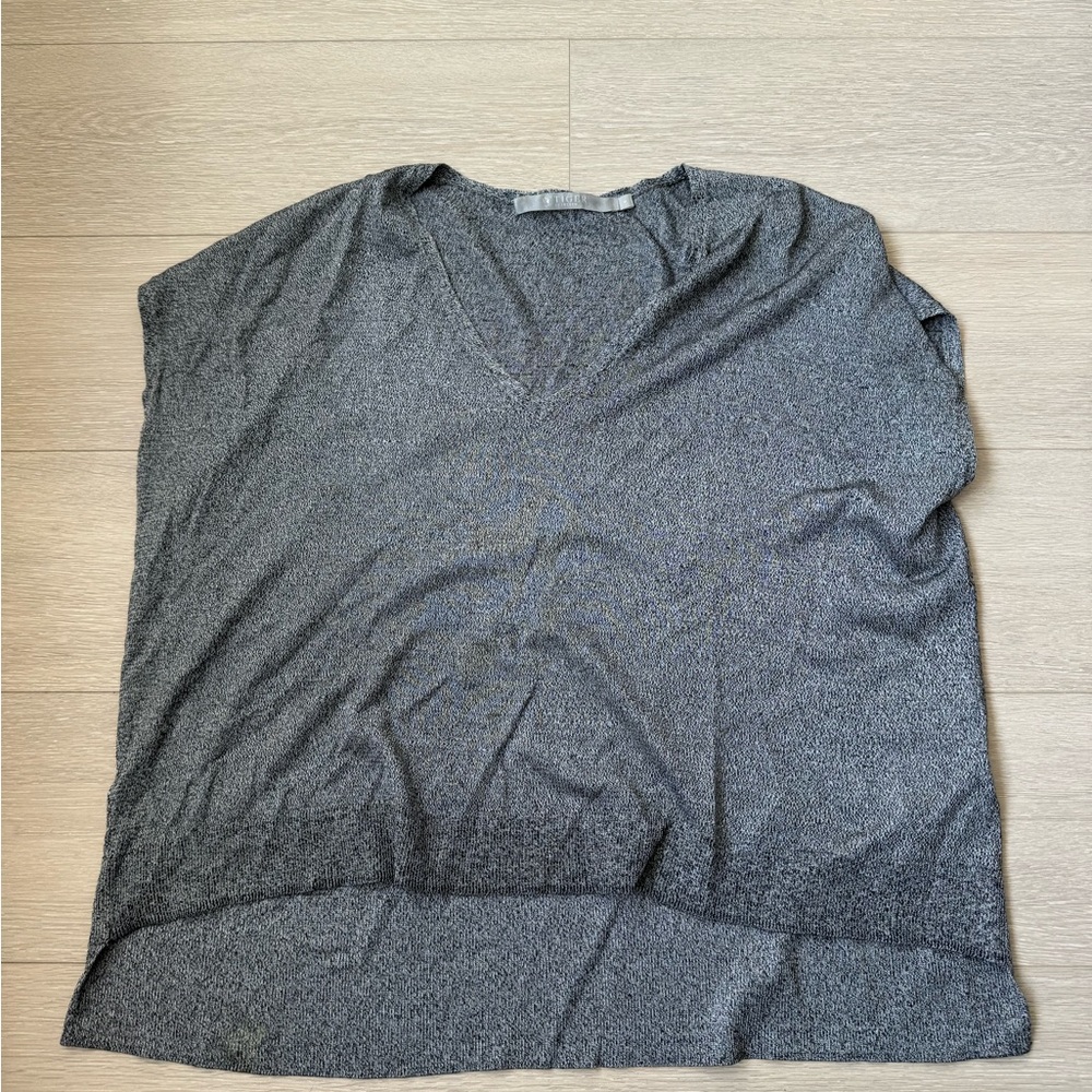 Gray V-Neck Top